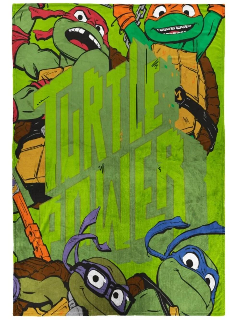 Teenage Mutant Ninja Turtles Kids Twin/Full Blanket, 62 x 90, Microfiber, Blue,